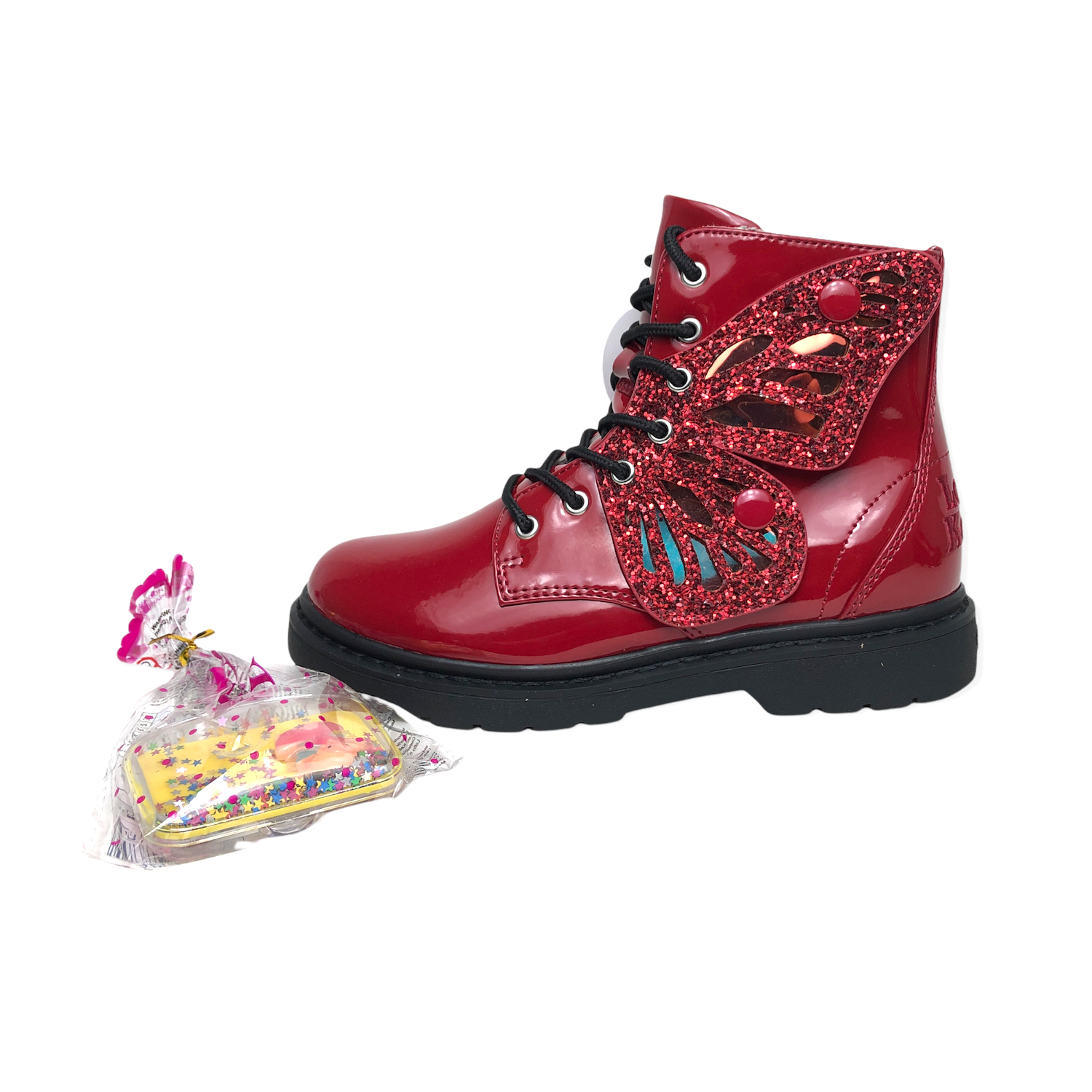 scarpe bambino,scarpe bambina, - delpopoloshop - LELLI KELLY COD.LK6540 ALI  DI FATA COL.VERNICE ROSSO IN REGALO SET TRUCCHI