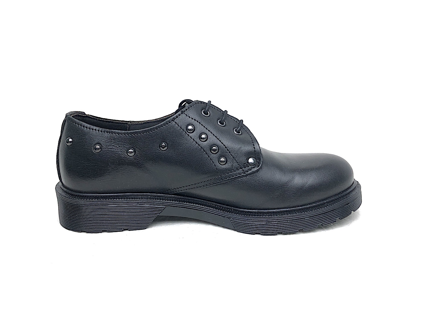 INGLESINA donna in pelle con lacci cod.0251 col.Nero made in italy