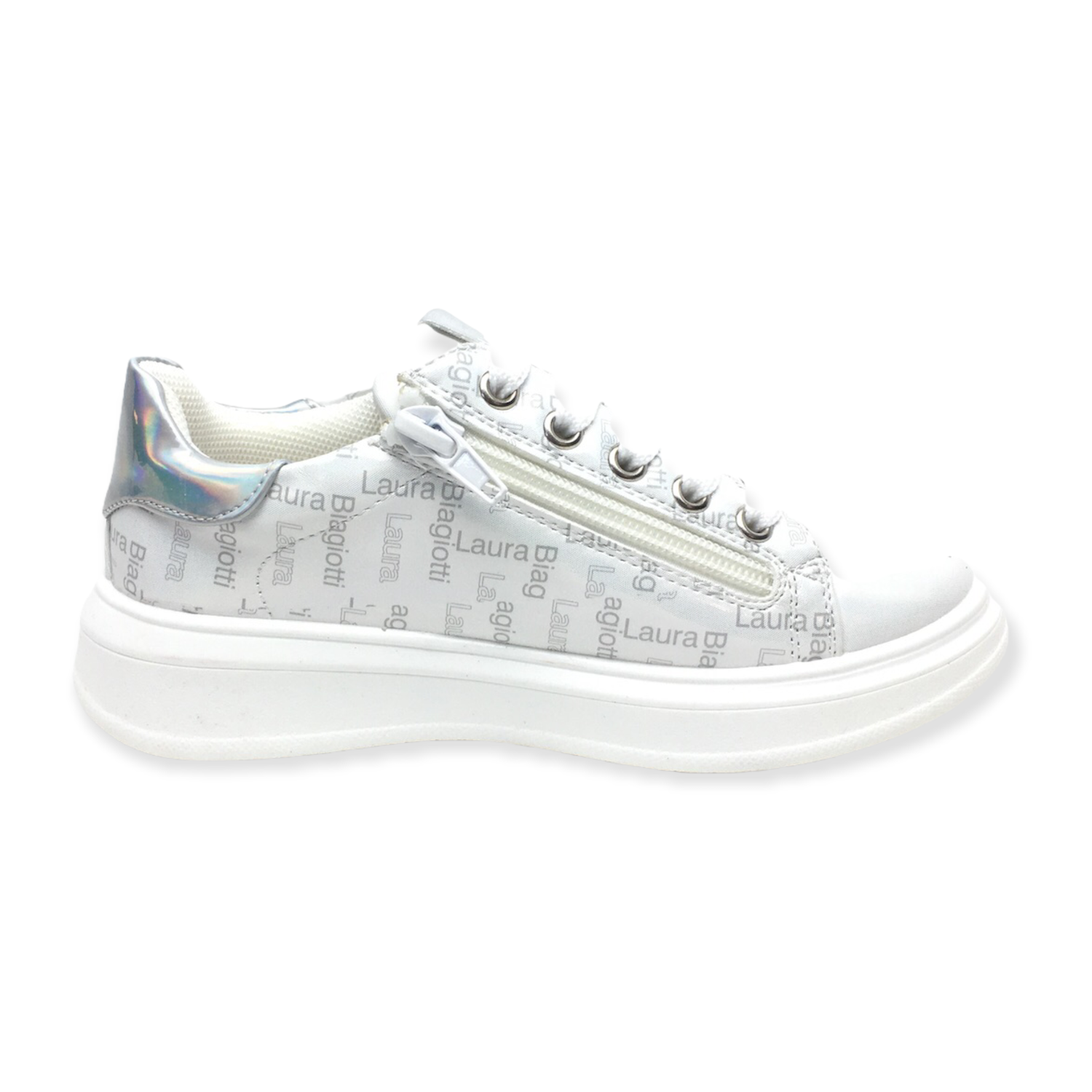 scarpe bambino,scarpe bambina, - delpopoloshop - LAURA BIAGIOTTI JUNIOR  SNEAKERS KIDS COD.6083 COL.WHITE SOTTOP. IN PELLE