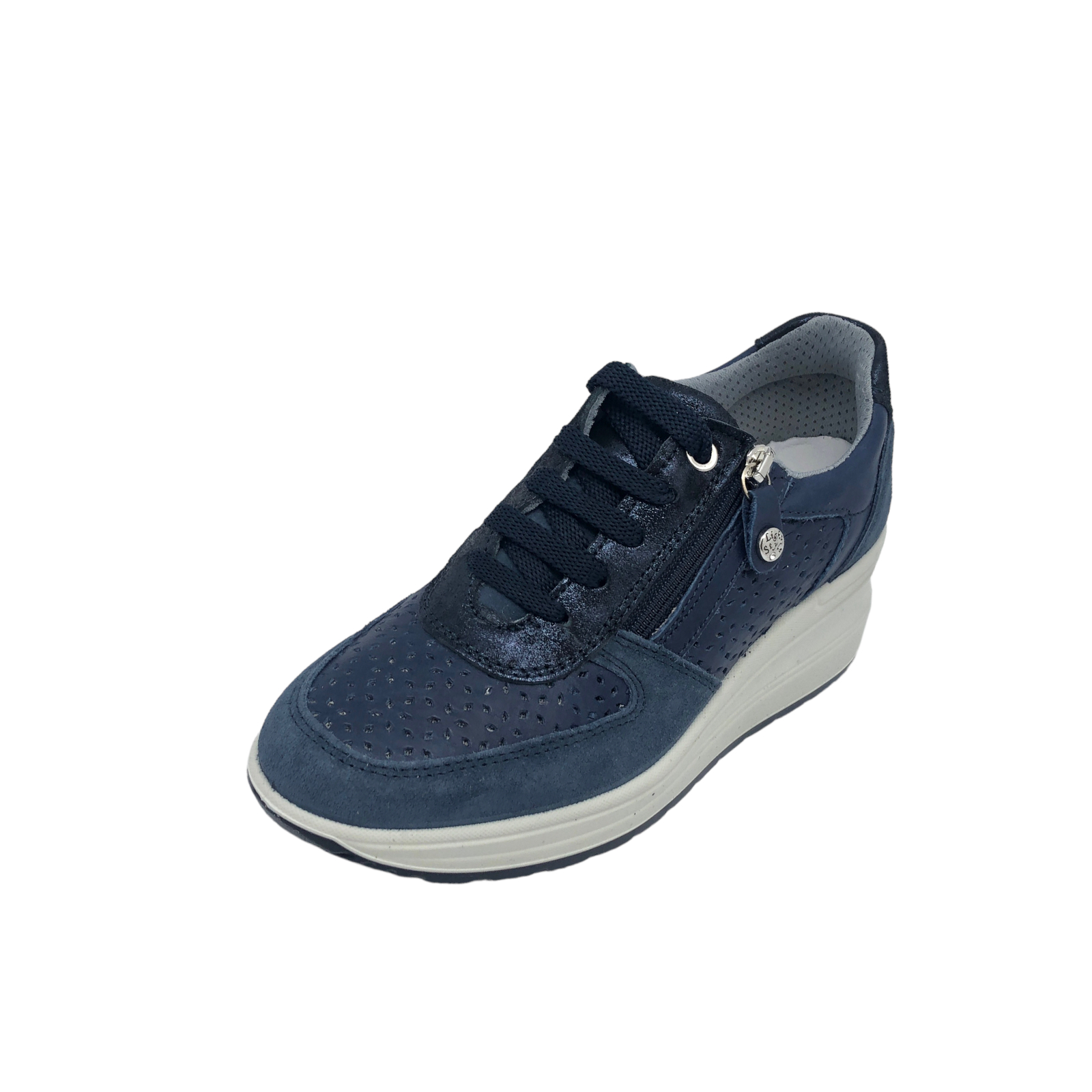 IMAC COD.355560 SCARPA DONNA CON PLATEAU E TACCO COL.BLU MADE IN ITALY